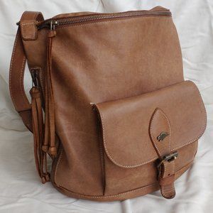 Roots Tribe Leather Convertible Bag